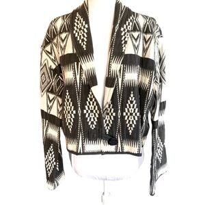 Geometric Black and White Women's Jacket